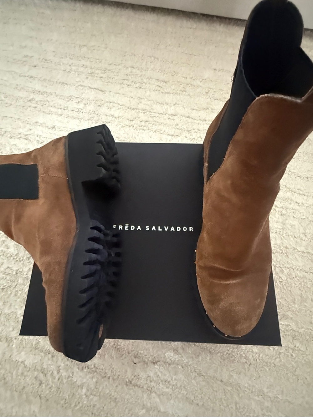 Freda Salvador Women’s Brown Suede Chelsea Boots